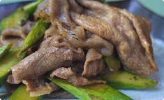 Gyuniku to asuparagasu no shoyu-itame