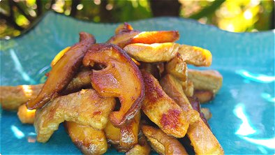Sauteed Pork & Shiitake Mushrooms with Butter & Soy Sauce