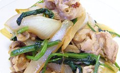 Butaniku to horenso to tamanegi no shōyu-itame