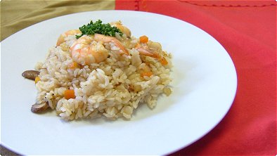 Mixed Rice with Seared Shrimp & Vegetables