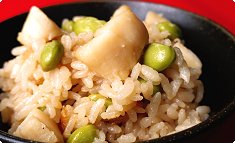 Hotate to edamame no takikomi-gohan