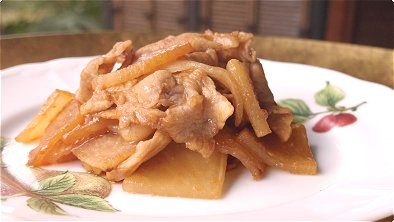 Sauteed Japanese Radish & Pork with Miso