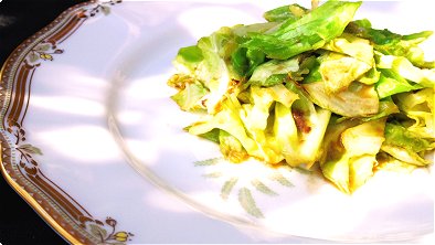 Seared Cabbage & Anchovies with Soy Sauce