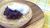 English Muffin with Mashed Sweetened Red Bean Paste & Whipped Cream