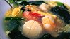 Soup with Beaten Egg, Seafood & Spinach