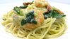 Shrimp & Spaghetti with Matcha Cream Sauce